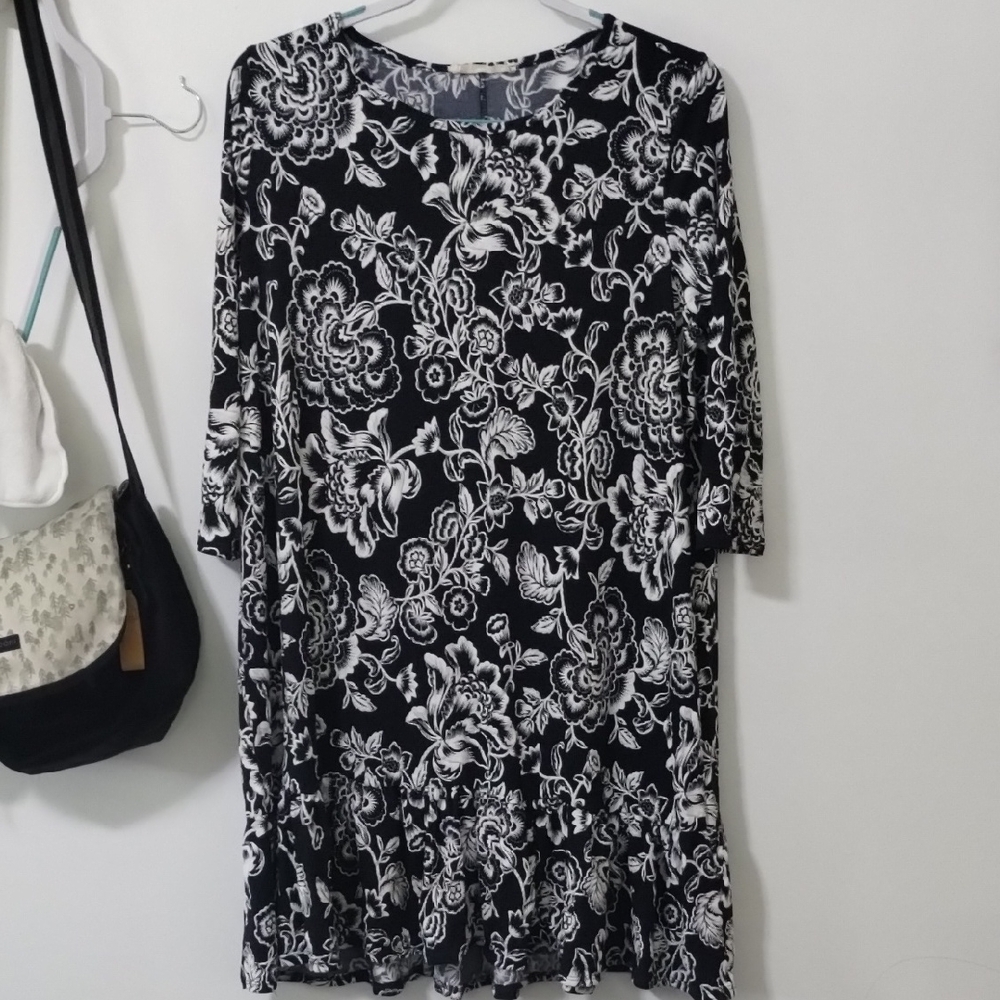 Black and White Floral Dress